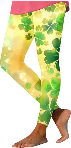 St Patricks Day Plus Size Leggings for Women Soft Running Workout Ladies Tights Womens Stretchy Yoga Pants for Party in Saudi Arabia