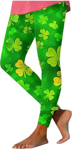 St Patricks Day Plus Size Leggings for Women Soft Running Workout Ladies Tights Womens Stretchy Yoga Pants for Party in Saudi Arabia