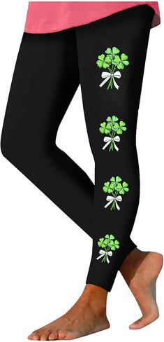 St Patricks Day Plus Size Leggings for Women Soft Running Workout Ladies Tights Womens Stretchy Yoga Pants for Party in Saudi Arabia