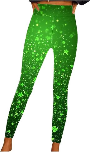 St Patricks Day Plus Size Leggings for Women Soft Running Workout Ladies Tights Womens Stretchy Yoga Pants for Party in Saudi Arabia