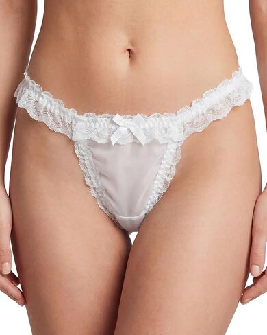 Satini Women's Sheer Frilly Lace Sissy Tanga Knickers Briefs Panties in Saudi Arabia