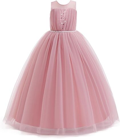 Flower Girls Formal Wedding Dress for Tulle Party Bridesmaid Pageant Princess Kids Birthday Prom Ball Gown in Saudi Arabia