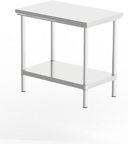 طاولة إعداد المطبخ التجاري من الفولاذ المقاوم للصدأ، مقاس 39 × 20 بوصة، طاولة عمل NSF مع رف سفلي، عملية رسم أسلاك من 5 طبقات، سهلة التركيب (32 بوصة × 20 بوصة × 30 بوصة × منضدة عمل ذات طابقين) in Saudi Arabia