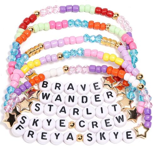 AICase لهدايا Freya Merch Skye أساور مستوحاة 5 قطع قابلة للتكديس ومطاطة مطرزة أساور الصداقة للحفلات الموسيقية من الفينيل ملصق هدايا للبضائع لمحبي النساء وأعياد الميلاد وعيد الميلاد in Kuwait