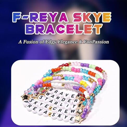 AICase لهدايا Freya Merch Skye أساور مستوحاة 5 قطع قابلة للتكديس ومطاطة مطرزة أساور الصداقة للحفلات الموسيقية من الفينيل ملصق هدايا للبضائع لمحبي النساء وأعياد الميلاد وعيد الميلاد in Kuwait