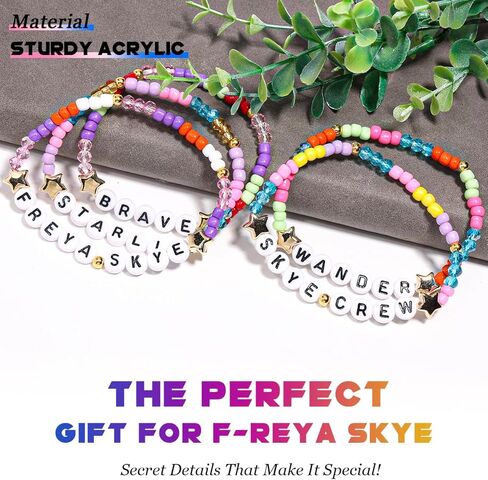 AICase لهدايا Freya Merch Skye أساور مستوحاة 5 قطع قابلة للتكديس ومطاطة مطرزة أساور الصداقة للحفلات الموسيقية من الفينيل ملصق هدايا للبضائع لمحبي النساء وأعياد الميلاد وعيد الميلاد in Kuwait