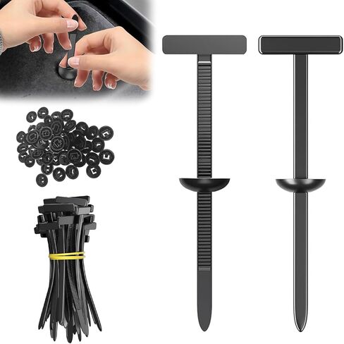 FixBind Snap-Fit Nylon Clip لإصلاح السيارات ، مشبك ربطة عنق الكابل من النايلون ، وربط الرمز البريدي للخدمة الذاتي مع زر وقفل دبوس ، وإصلاح جذع ، وتجميع الأسلاك (100 مساءً) in Kuwait