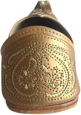 Mens Punjabi Jutti Sherwani Shoes Copper Cut Work Zari Khussa Shoes Handmade Ethnic Footwear (US Footwear Size System, Adult, Men, Numeric, Medium, 11.5) in Saudi Arabia