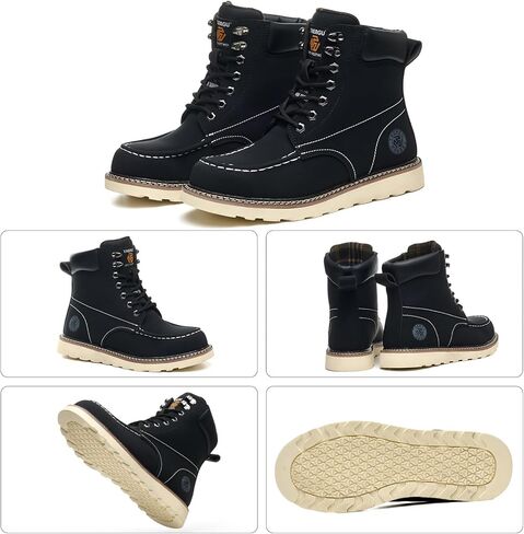 أحذية من الصلب عند أصابع القدم للرجال مقاس 6 بوصة، أحذية عمل آمنة من Moc Toe، مقاومة للانزلاق وغير قابلة للتدمير، أحذية غربية للرجال من الصلب in Kuwait