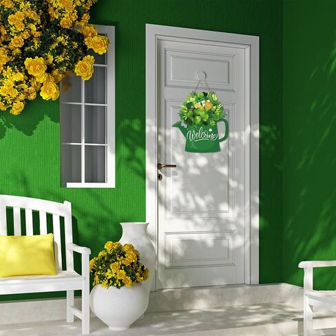 Lallisa St. Patrick's Day Welcome Sign Wood Decorations for Home Irish Wreaths for Home Wood Hanging Door Spring Hanging Welcome Sign Favor (Shamrock Style) in Saudi Arabia