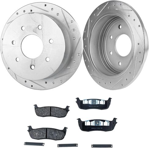 مجموعة دوارات ومنصات الفرامل الخلفية المكافئة تناسب قرص Ford F-150 F-250 (8-Cyl 4.6L) ذو 7 عروات in Kuwait