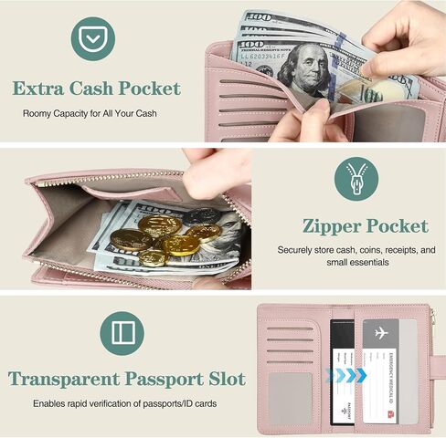 حامل جواز السفر للسفر، محفظة جلدية لجواز السفر مع فتحة Airtag، محفظة سفر تحجب RFID للنساء والرجال، حافظة غطاء جواز السفر مع جيب للعملات المعدنية لبطاقة تذكرة الطيران، هدية أساسيات السفر in Kuwait