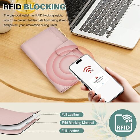 حامل جواز السفر للسفر، محفظة جلدية لجواز السفر مع فتحة Airtag، محفظة سفر تحجب RFID للنساء والرجال، حافظة غطاء جواز السفر مع جيب للعملات المعدنية لبطاقة تذكرة الطيران، هدية أساسيات السفر in Kuwait
