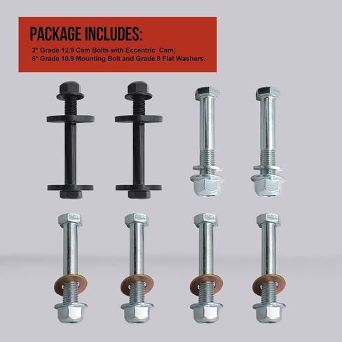 Front Control Arms Cam Bolts Fit for Dodge Ram 1500 2000-2001 2500 3500 2000-2002 Zinc Steel Cam Bolts M12x1.75 with Washers and Nuts in Kuwait