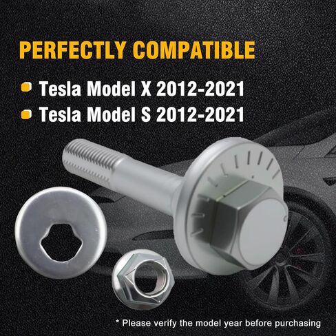 2Sets Rear Toe Link Arm Cam Bolt Nut Washer Kit Compatible with Tesla Model X Model S 2012-2021, Replacement for 2007061 in Saudi Arabia
