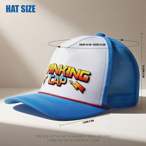 قبعات سائقي الشاحنات الشبكية الزرقاء، قبعة Snapback Thinking القماشية للنساء والرجال in Kuwait