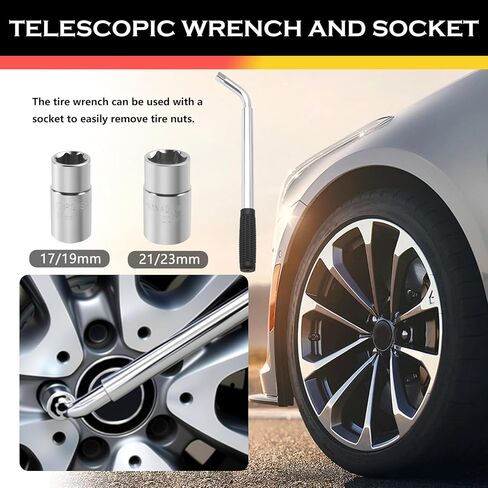 2T Scissor Jack for Car Tool Kit,Heavy Duty Car Tire Changing Kit for Automotive Lifting with Ratchet Wrench & Lug Wrench,Sturdy Cars Jack Kits Automotive Tools Lift Range 3.93-15.35" in Saudi Arabia