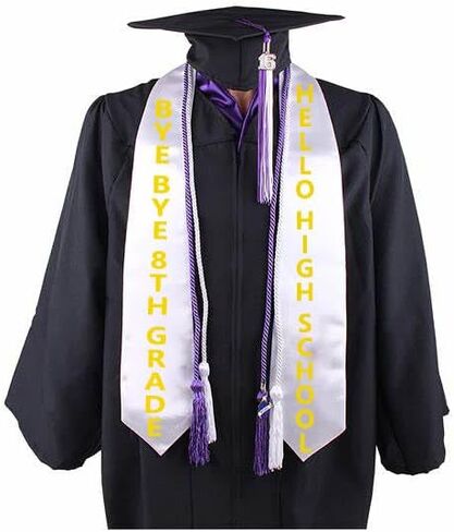 8TH Grade Graduation Stole, 8th Grade Graduation Decorations 2026, 8TH Grade Grad Sash, Bye Bye 8th Grade Hello High School Stole for Eighth Grade Grad Party Supplies BB8 in Saudi Arabia