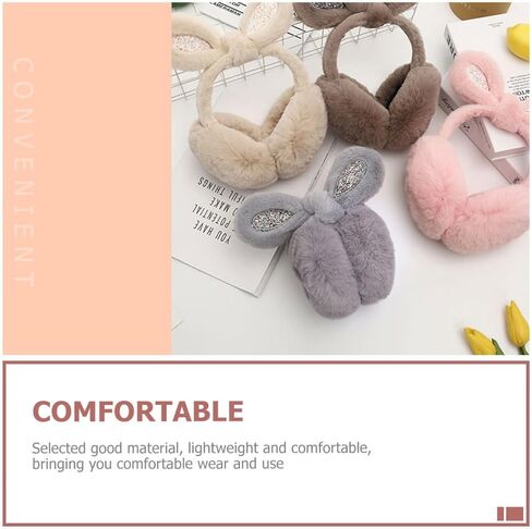 minkissy Sequin Thickened Winter Ear Muffs Gray Animal Ear Warmers Cold Weather for Boys in Saudi Arabia