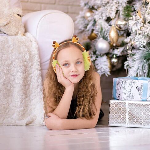 أغطية أذن شتوية من ديديساون لتدفئة الأذن الحرارية من القطيفة، عصابة رأس زرافة قابلة للتعديل للأولاد والاستخدام في الهواء الطلق في الطقس البارد in Kuwait