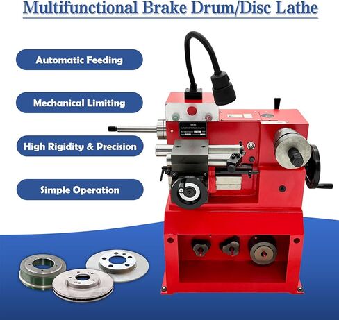 INTSUPERMAI ​Dual Axis Brake Drum/Disc Lathe - Auto-Feed Precision Grinder for Cars/Trucks, Brake Disc and Drum Repair Machine with Mechanical Safety Limit​ 110V in Kuwait