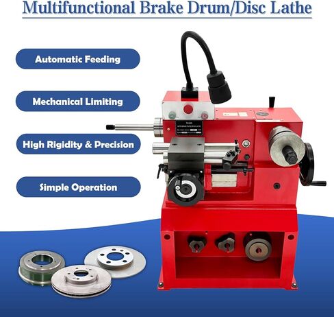 T8445 Disc/Drum Brake Lathe 30/52/85RPM Automobile Brake Hub Plate Repair Machine for Car Grind Balancing Repair Drum Cutting 1100W 110V in Kuwait