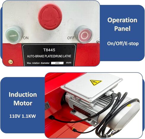 T8445 Disc/Drum Brake Lathe 30/52/85RPM Automobile Brake Hub Plate Repair Machine for Car Grind Balancing Repair Drum Cutting 1100W 110V in Kuwait