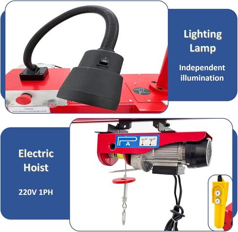 T8465 Disc/Drum Brake Lathe 30/52/85RPM with Electric Hoist for Medium and Large Car Grind Balancing Repair Drum Cutting 1100W 110V in Kuwait
