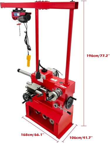 T8465 Disc/Drum Brake Lathe 30/52/85RPM with Electric Hoist for Medium and Large Car Grind Balancing Repair Drum Cutting 1100W 110V in Kuwait