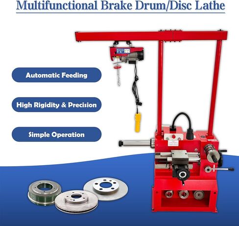 INTSUPERMAI Brake Drum/Disc Combo Lathe, Heavy-Duty Truck & Auto Brake Repair Machine (650mm Drum Capacity)​ 110V Machine 220V Hoist Voltage in Kuwait