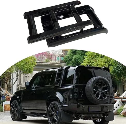Glossy Black Foldable Side Window Step Ladder Fits for Land Rover LR Defender 110 130 2020 2021 2022 2023 2024 2025 2026 in Saudi Arabia
