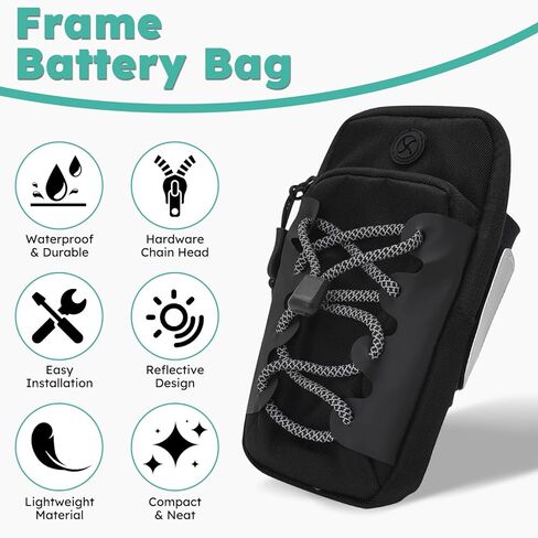 Electric Dirt Bike Ebike Bag for Surron Lbx/Tutti/Tuttio Soleil 01, E Bike Phone Pouch Parts Accessories, Dirtbike Motorcycle Front Battery Frame Bag Storage Stuff for Talaria/ Eride Pro(Black) in Saudi Arabia