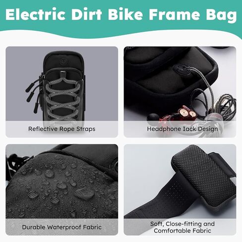 Electric Dirt Bike Ebike Bag for Surron Lbx/Tutti/Tuttio Soleil 01, E Bike Phone Pouch Parts Accessories, Dirtbike Motorcycle Front Battery Frame Bag Storage Stuff for Talaria/ Eride Pro(Black) in Saudi Arabia