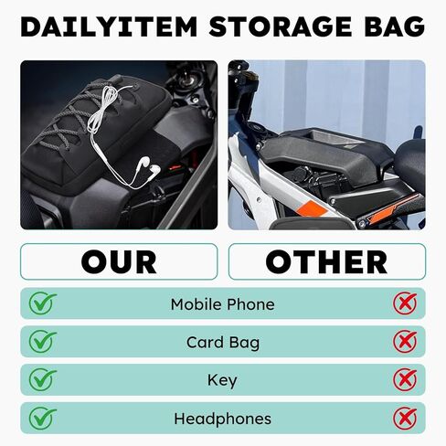 Electric Dirt Bike Ebike Bag for Surron Lbx/Tutti/Tuttio Soleil 01, E Bike Phone Pouch Parts Accessories, Dirtbike Motorcycle Front Battery Frame Bag Storage Stuff for Talaria/ Eride Pro(Black) in Saudi Arabia