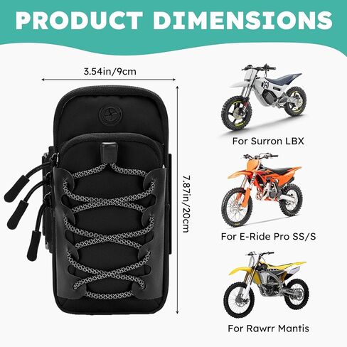 Electric Dirt Bike Ebike Bag for Surron Lbx/Tutti/Tuttio Soleil 01, E Bike Phone Pouch Parts Accessories, Dirtbike Motorcycle Front Battery Frame Bag Storage Stuff for Talaria/ Eride Pro(Black) in Saudi Arabia