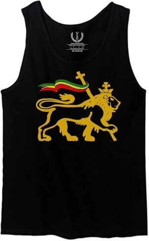 0555. Retro Vintage bob Lion Zion Rastafari Reggae Rasta Men's Tank Top in Saudi Arabia