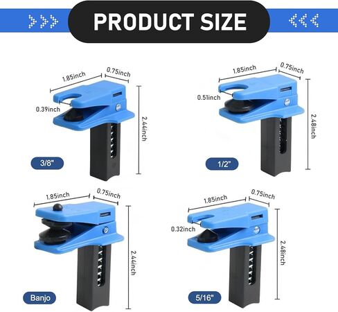 4 PCS Brake & Fuel Line Stoppers Kit, 3/8 inches 5/16 inches 1/2 inches Banjo Vertical Brake Line Plug Auto Stop Clamp, PVC Edge RPV Handle Auto Repair Hardware Tools (Blue) in Saudi Arabia