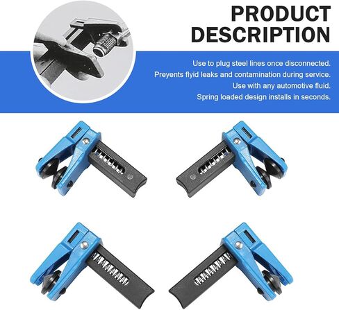 4 PCS Brake & Fuel Line Stoppers Kit, 3/8 inches 5/16 inches 1/2 inches Banjo Vertical Brake Line Plug Auto Stop Clamp, PVC Edge RPV Handle Auto Repair Hardware Tools (Blue) in Saudi Arabia