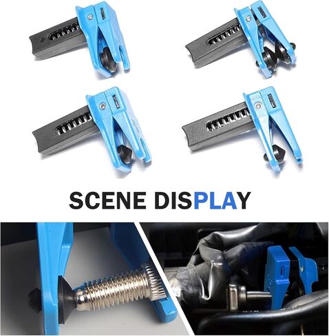 4 PCS Brake & Fuel Line Stoppers Kit, 3/8 inches 5/16 inches 1/2 inches Banjo Vertical Brake Line Plug Auto Stop Clamp, PVC Edge RPV Handle Auto Repair Hardware Tools (Blue) in Saudi Arabia