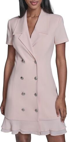 Karl Lagerfeld Womens Short Sleeve Notch Collar Scuba Crepe Blazer Dress in Saudi Arabia
