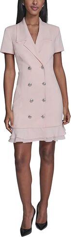 Karl Lagerfeld Womens Short Sleeve Notch Collar Scuba Crepe Blazer Dress in Saudi Arabia