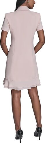 Karl Lagerfeld Womens Short Sleeve Notch Collar Scuba Crepe Blazer Dress in Saudi Arabia