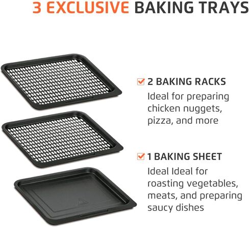 Air Fryer Oven 1800W ، 12.7qt ، لوحة شاشة تعمل باللمس ، الإغلاق التلقائي-الفولاذ الأسود واللاشتعال-Mondial in Kuwait