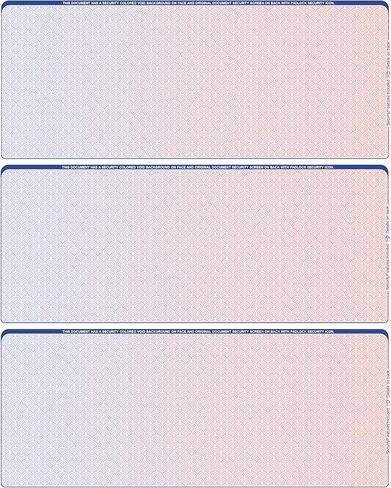 500 Sheets/Blank Laser 3 to a Page Computer Checks (Blue Safety) in Saudi Arabia