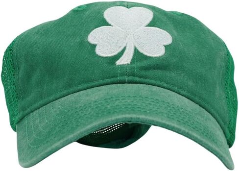 St Patricks Day Green Shamrock Trucker Hat, Ireland Irish Men Women Clover Baseball Caps, Gifts for Dad Mom Grandpa Grandma in Saudi Arabia