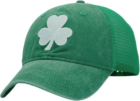 St Patricks Day Green Shamrock Trucker Hat, Ireland Irish Men Women Clover Baseball Caps, Gifts for Dad Mom Grandpa Grandma in Saudi Arabia