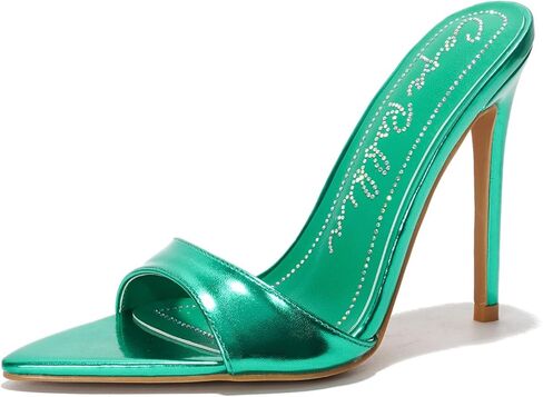 Cape Robbin Women's Animal Print Heels 4 Inch Stiletto - Leopard Pointed Toe Slip on High Heel Sandals, PU Leather Cushioned Insole Memory Foam for Women (Dulcea) in Saudi Arabia