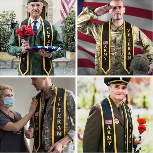 Zeyune Us Army Veteran Grad Graduation سرق فئة 2026 التخرج سرق وشاح 72 بوصة زخرفة ذهبية سوداء لمدرسة الجيش المخصصة للبالغين احتفالات تهنئة التخرج 2026 لوازم حفلات التخرج in Saudi Arabia