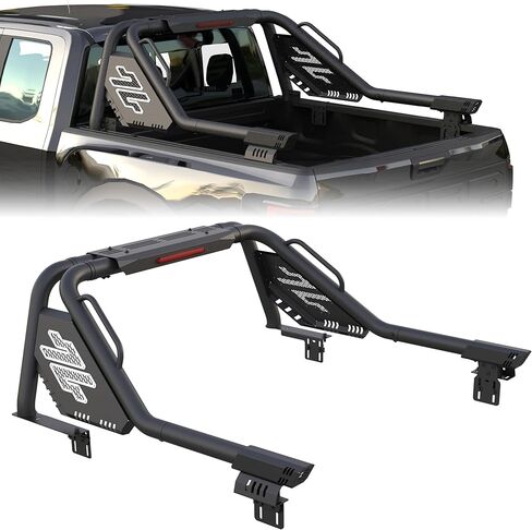 YR02L Roll Bar for Full Size Pickup Truck,Compatible with Ram1500/2500/3500|F-150/F-250/F-350|Silverado1500/2500|Serria1500/2500|Titan|Tundra. No Drill Installation,with Light Mount in Saudi Arabia