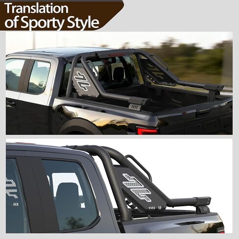 YR02L Roll Bar for Full Size Pickup Truck,Compatible with Ram1500/2500/3500|F-150/F-250/F-350|Silverado1500/2500|Serria1500/2500|Titan|Tundra. No Drill Installation,with Light Mount in Saudi Arabia